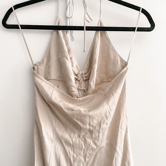 ZARA Gathered Tie Front Halter Dress - Picture 9 of 9